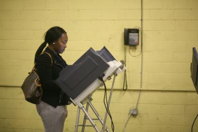 Coretta Campbell of Oxford, MS casts her vote in the 2012 presidential election at the Old Armory Coretta Campbell of Oxford, MS casts her vote in the 2012 presidential election at the Old Armory