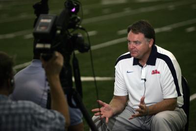 Head football coach Huston Nutt talks Rebels Football at Media Day. Head football coach Huston Nutt talks Rebels Football at Media Day.